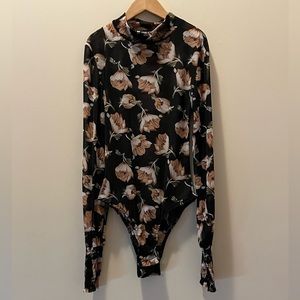 Floral Black Bodysuit
